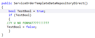 Unformatted C# code
